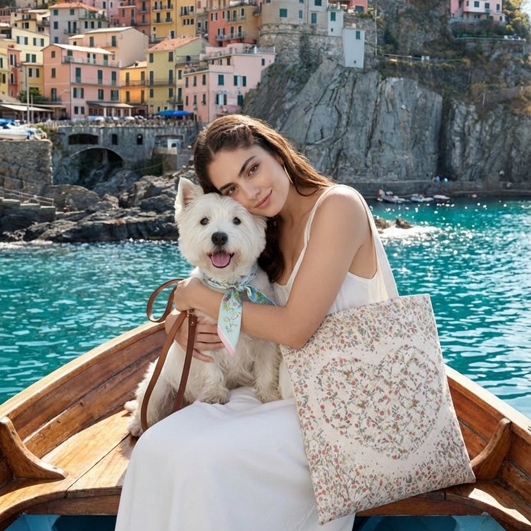 Pet & Owner Twinning Outfits  | Venus Garden of Love Scarf & Tote Bag Set