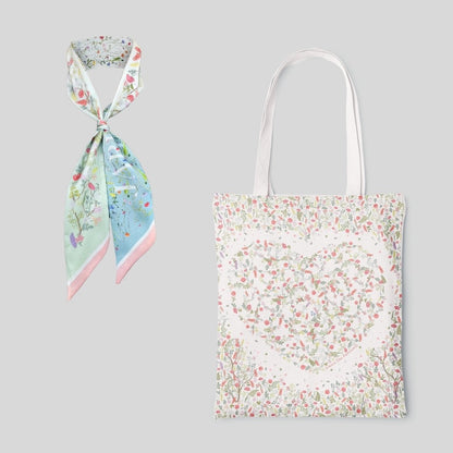 Pet & Owner Twinning Outfits  | Venus Garden of Love Scarf & Tote Bag Set