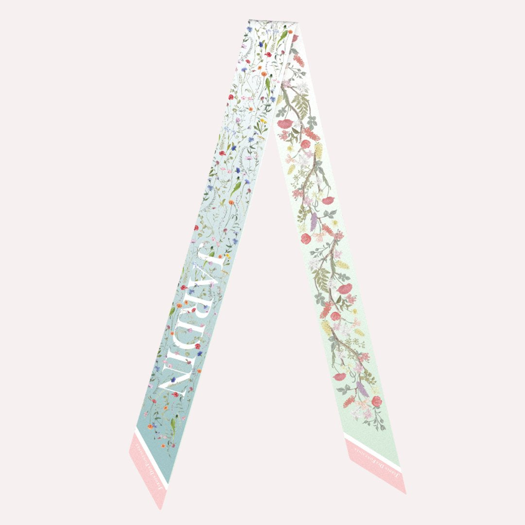 Venus Garden of Love Blue Twilly Silky Scarf (105cm)