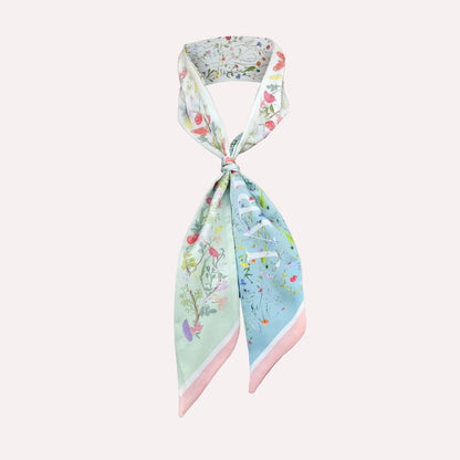 Venus Garden of Love Blue Twilly Silky Scarf (105cm)