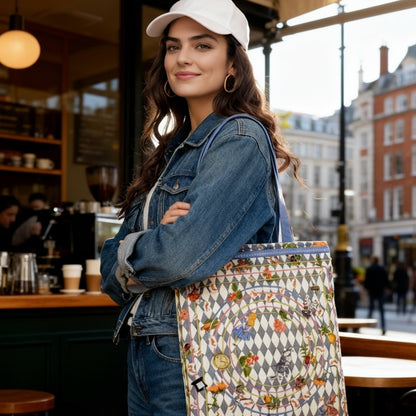 Wonderful Adventure Dream Blue Argyle Tote Bag