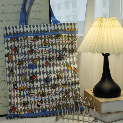 Wonderful Adventure Dream Blue Argyle Tote Bag