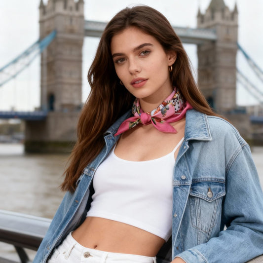 Wonderful Adventure Dream Pink Tuo Watch Silky Scarf (45cm)