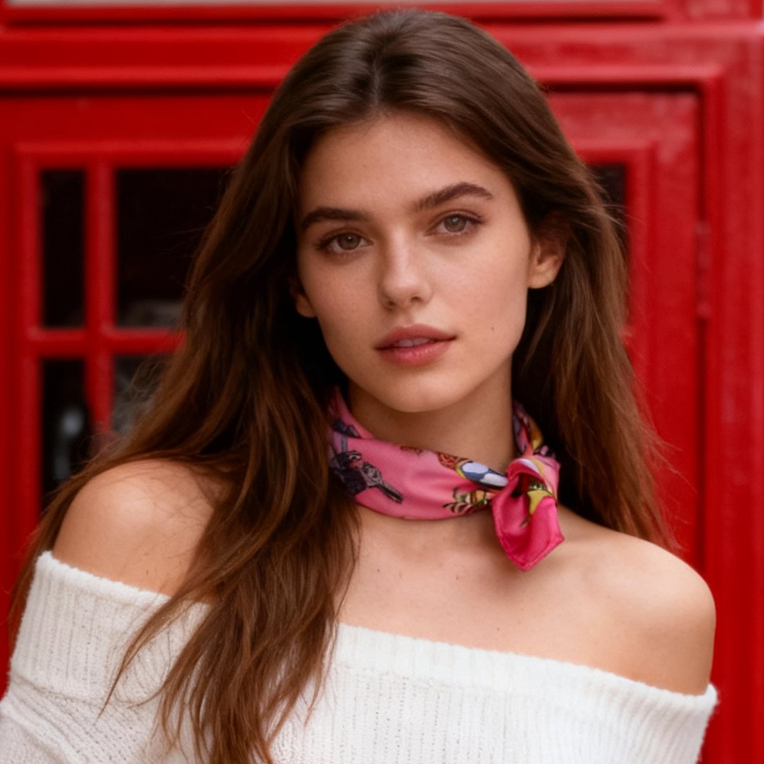 Wonderful Adventure Dream Pink Tuo Watch Silky Scarf (45cm)