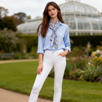 Wonderful Adventure Dream Blue Argyle Diamond Silky Scarf