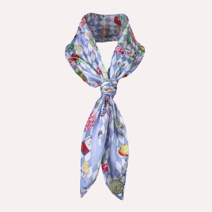 Wonderful Adventure Dream Blue Argyle Diamond Silky Scarf