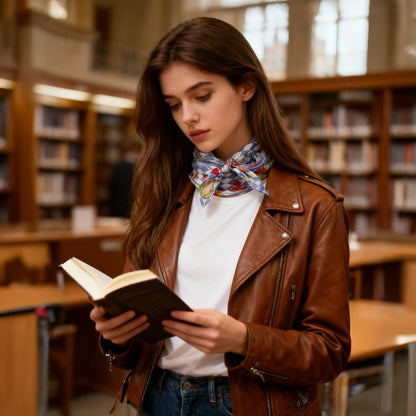 Wonderful Adventure Dream Blue Argyle Diamond Silky Scarf