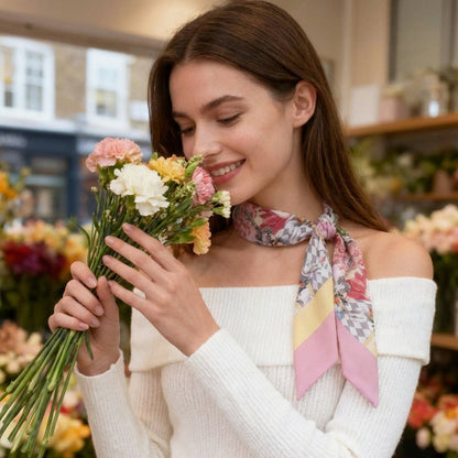 Wonderful Adventure Dream Pink Tuo Watch Twilly Silky Scarf (85cm)