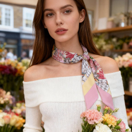 Wonderful Adventure Dream Pink Tuo Watch Twilly Silky Scarf (85cm)