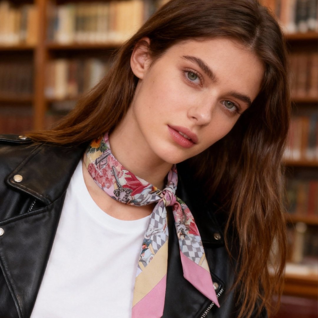 Wonderful Adventure Dream Pink Tuo Watch Twilly Silky Scarf (85cm)