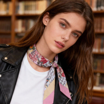 Wonderful Adventure Dream Pink Tuo Watch Twilly Silky Scarf (85cm)