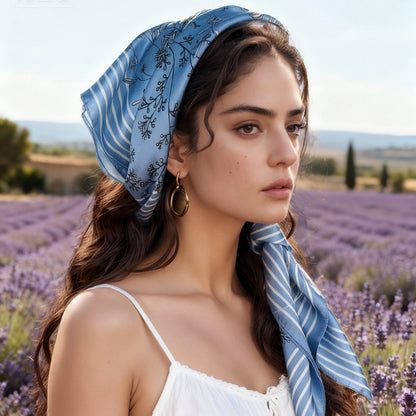 Wild Blue Yonder Sanvitalia Silky Scarf (90cm)