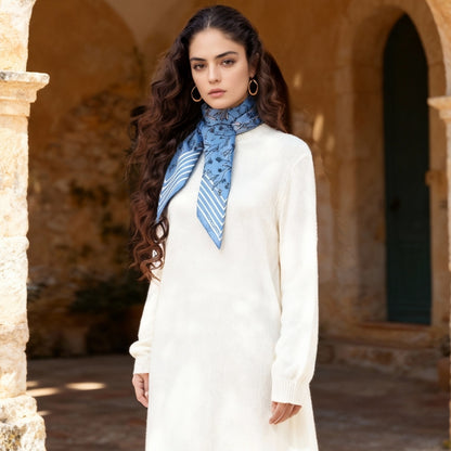 Wild Blue Yonder Sanvitalia Silky Scarf (90cm)