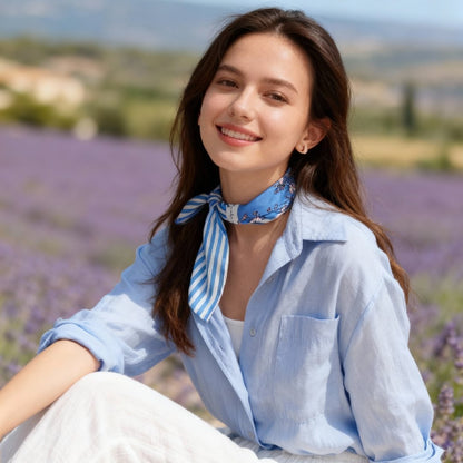 Wild Blue Yonder Sanvitalia Silky Scarf (45cm)