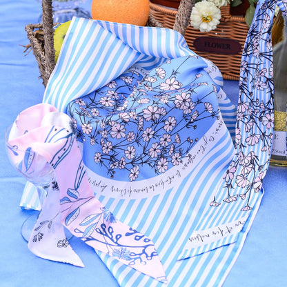 Wild Blue Yonder Sanvitalia Silky Scarf (45cm)