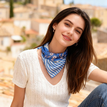 Wild Blue Yonder Sanvitalia Silky Scarf (45cm)