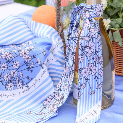 Wild Blue Yonder Blue Yarrow Twilly Silky Scarf (85cm)