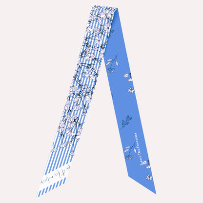 Wild Blue Yonder Blue Yarrow Twilly Silky Scarf (85cm)