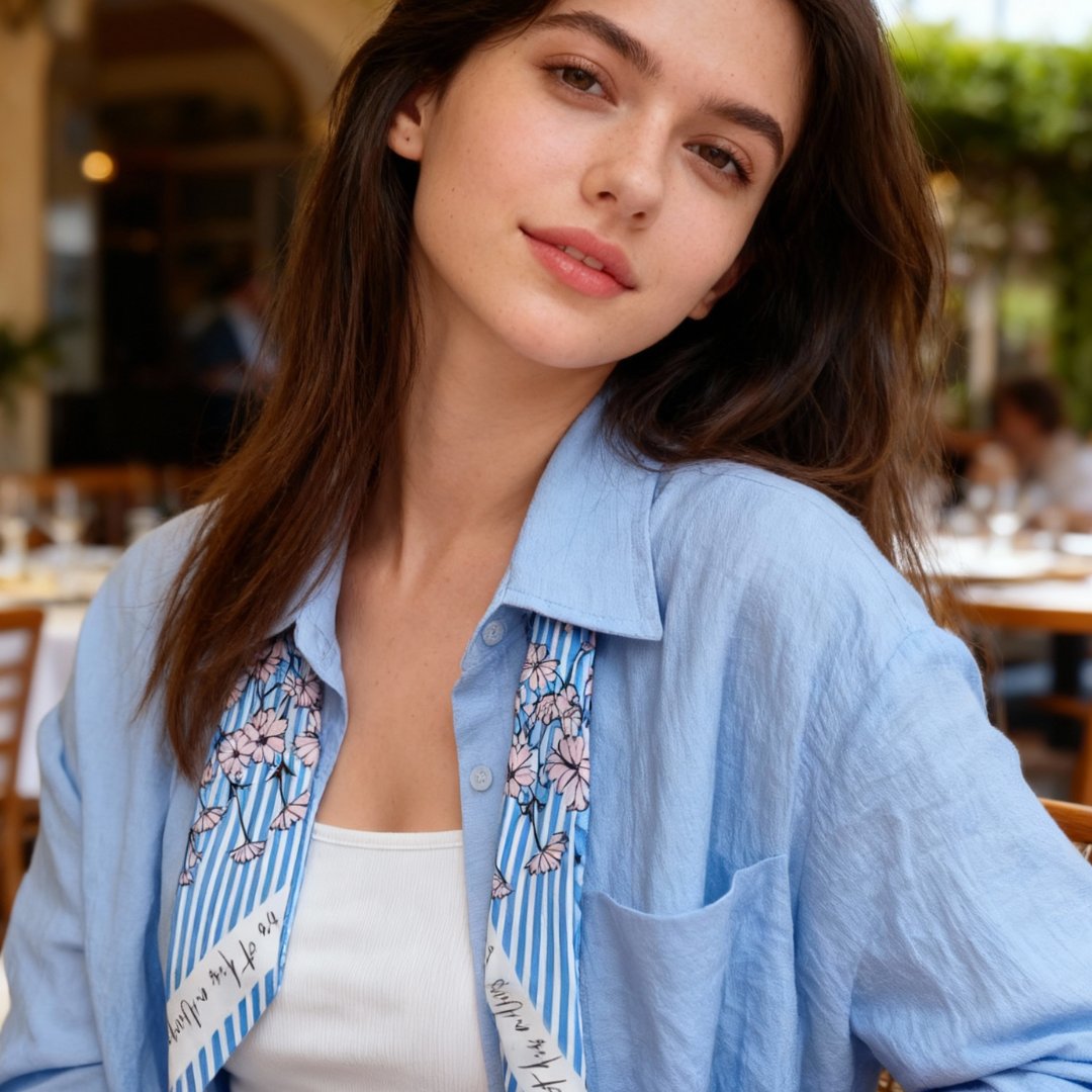 Wild Blue Yonder Blue Yarrow Twilly Silky Scarf (85cm)