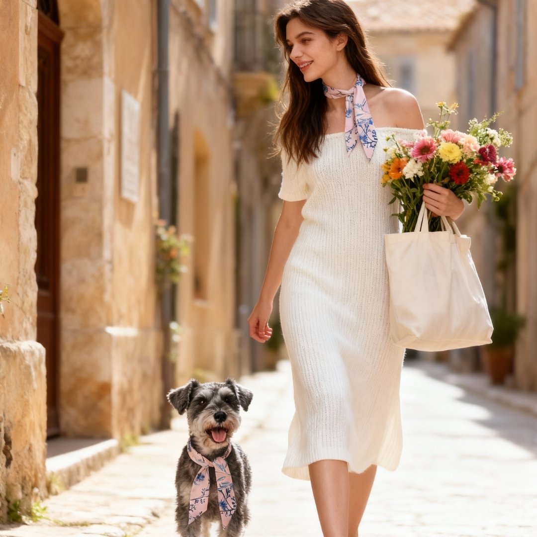 Twinning Outfits | Wild Blue Yonder Pink Yarrow Twilly Scarf