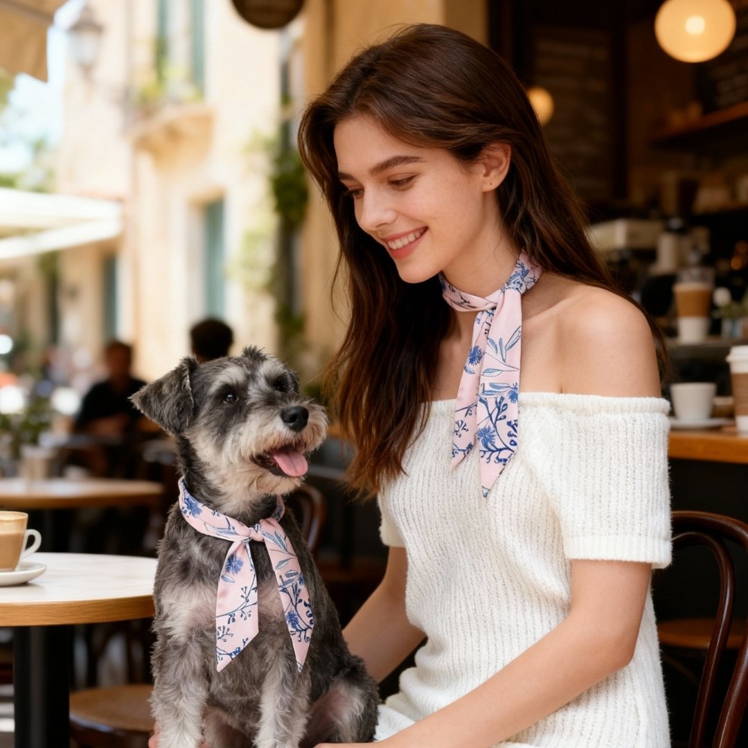 Twinning Outfits | Wild Blue Yonder Pink Yarrow Twilly Scarf