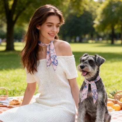 Twinning Outfits | Wild Blue Yonder Pink Yarrow Twilly Scarf