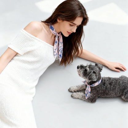 Twinning Outfits | Wild Blue Yonder Pink Yarrow Twilly Scarf