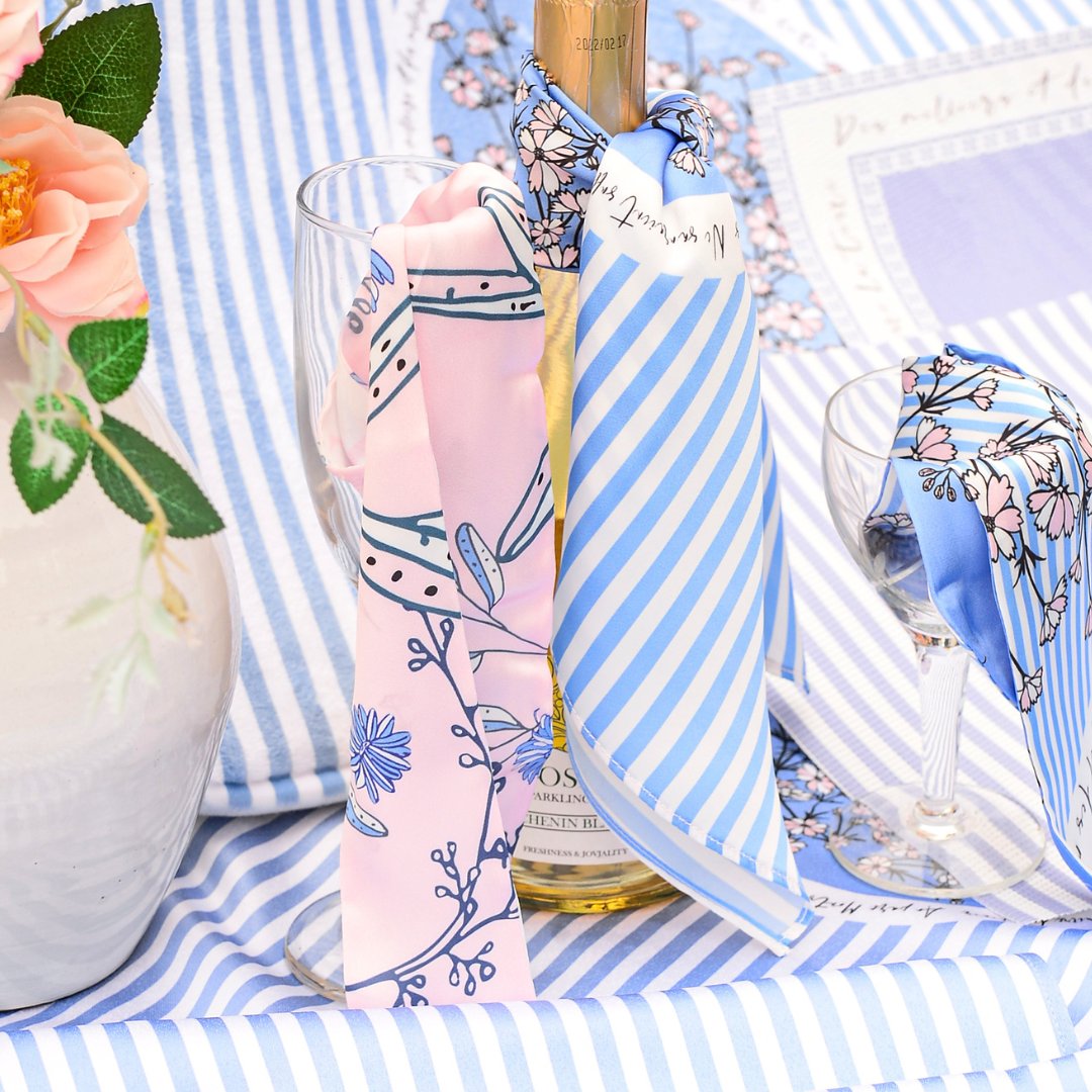 Wild Blue Yonder Pink Yarrow Twilly Silky Scarf (85cm)