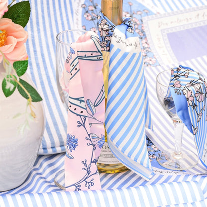 Wild Blue Yonder Pink Yarrow Twilly Silky Scarf (85cm)