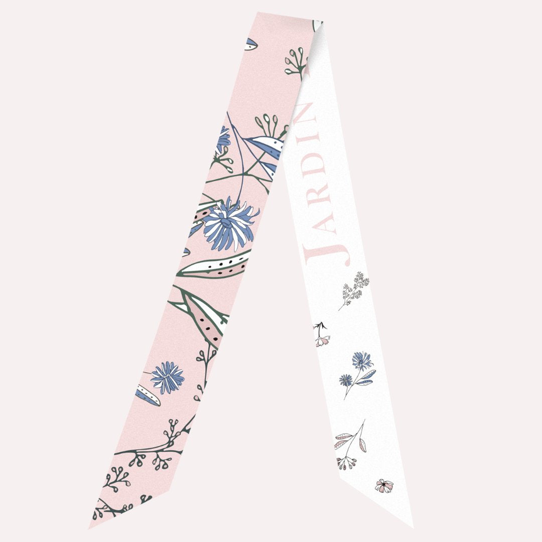 Wild Blue Yonder Pink Yarrow Twilly Silky Scarf (85cm)