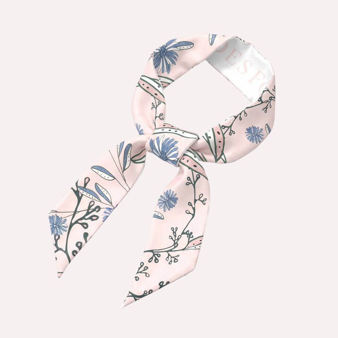Wild Blue Yonder Pink Yarrow Twilly Silky Scarf (85cm)