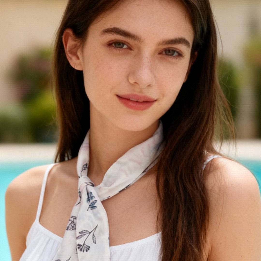 Wild Blue Yonder Pink Yarrow Twilly Silky Scarf (85cm)