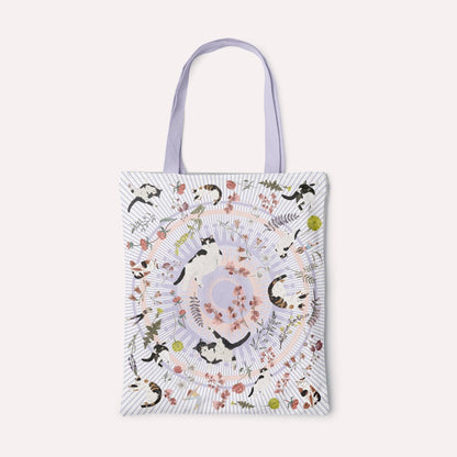 Yogis Cat and Flower Cat Crown Tote Bag