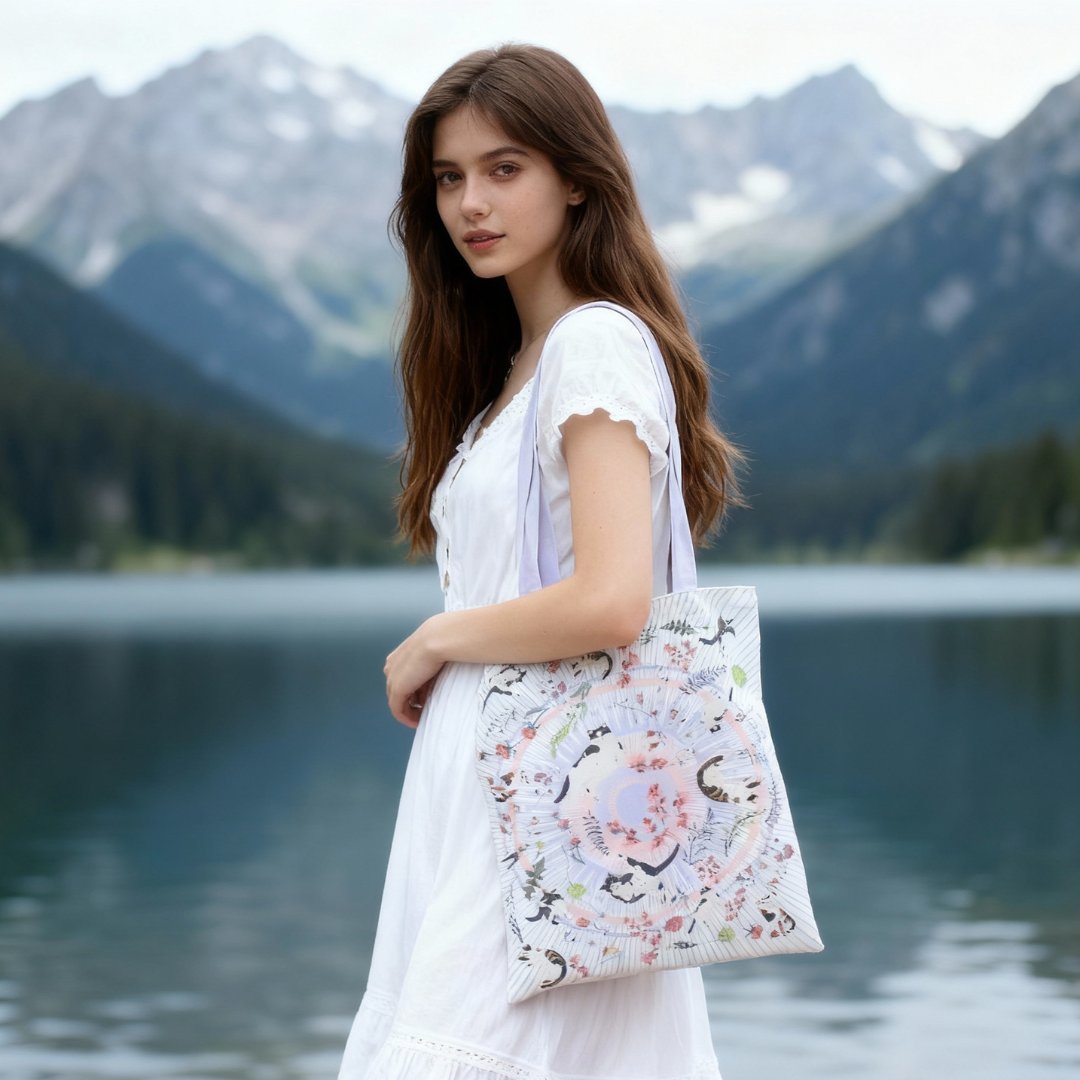 Yogis Cat and Flower Cat Crown Tote Bag