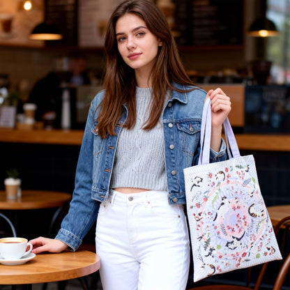 Yogis Cat and Flower Cat Crown Tote Bag