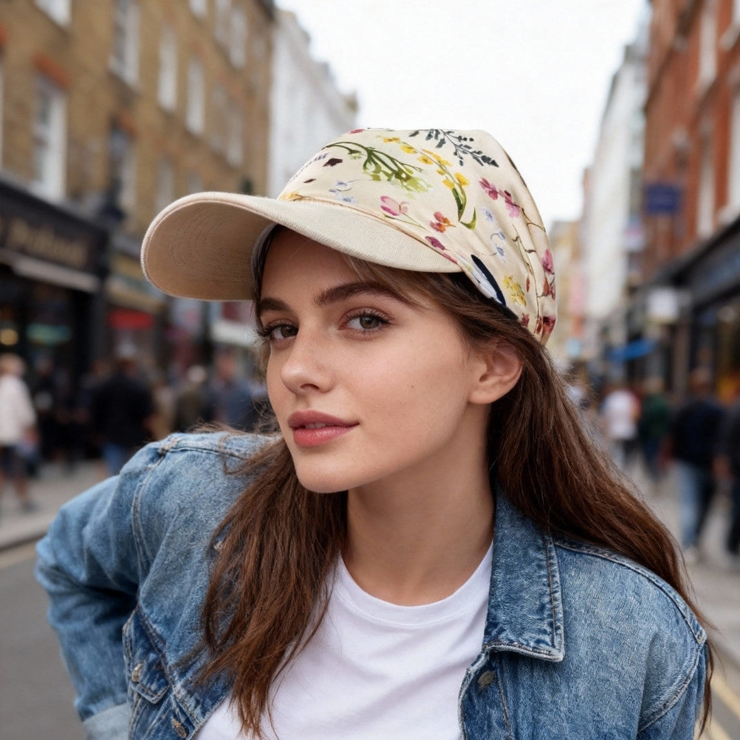 Yogis Cat and Flower Yellow Field Silky Scarf (60cm)