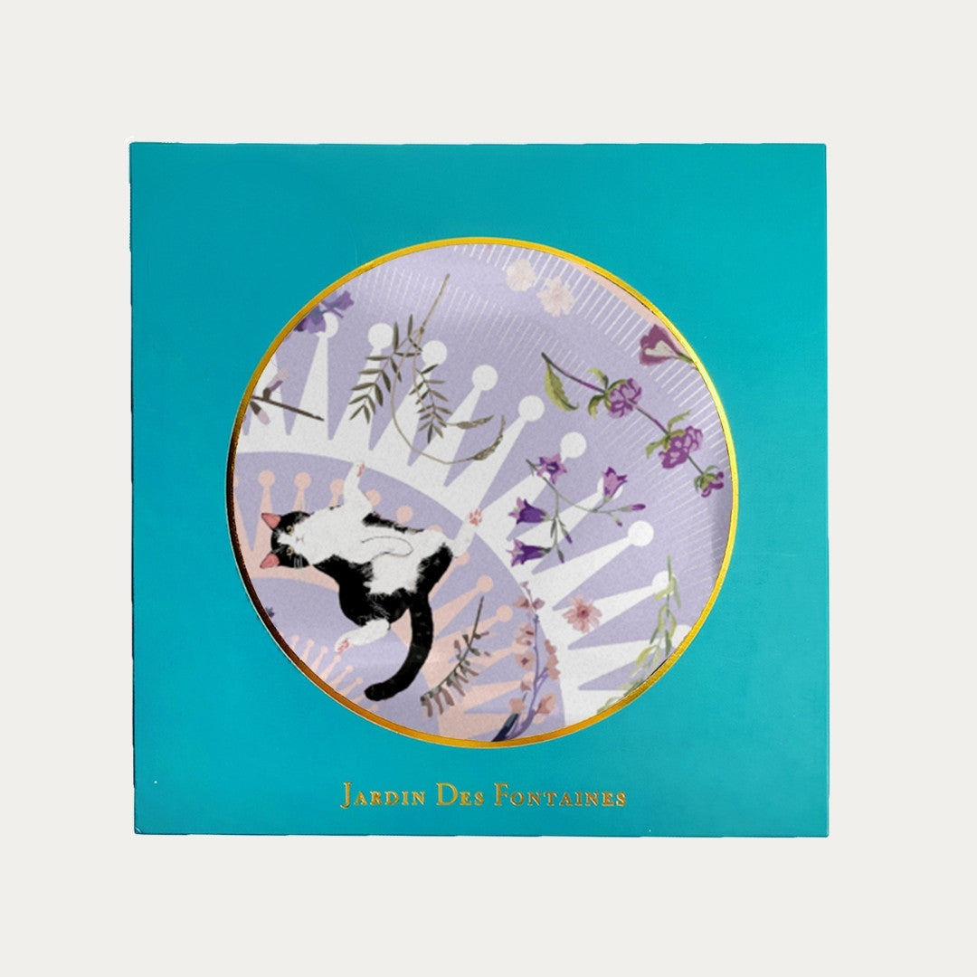 Yogis Cat and Flower Pink and Purple Silky Scarf (60cm)